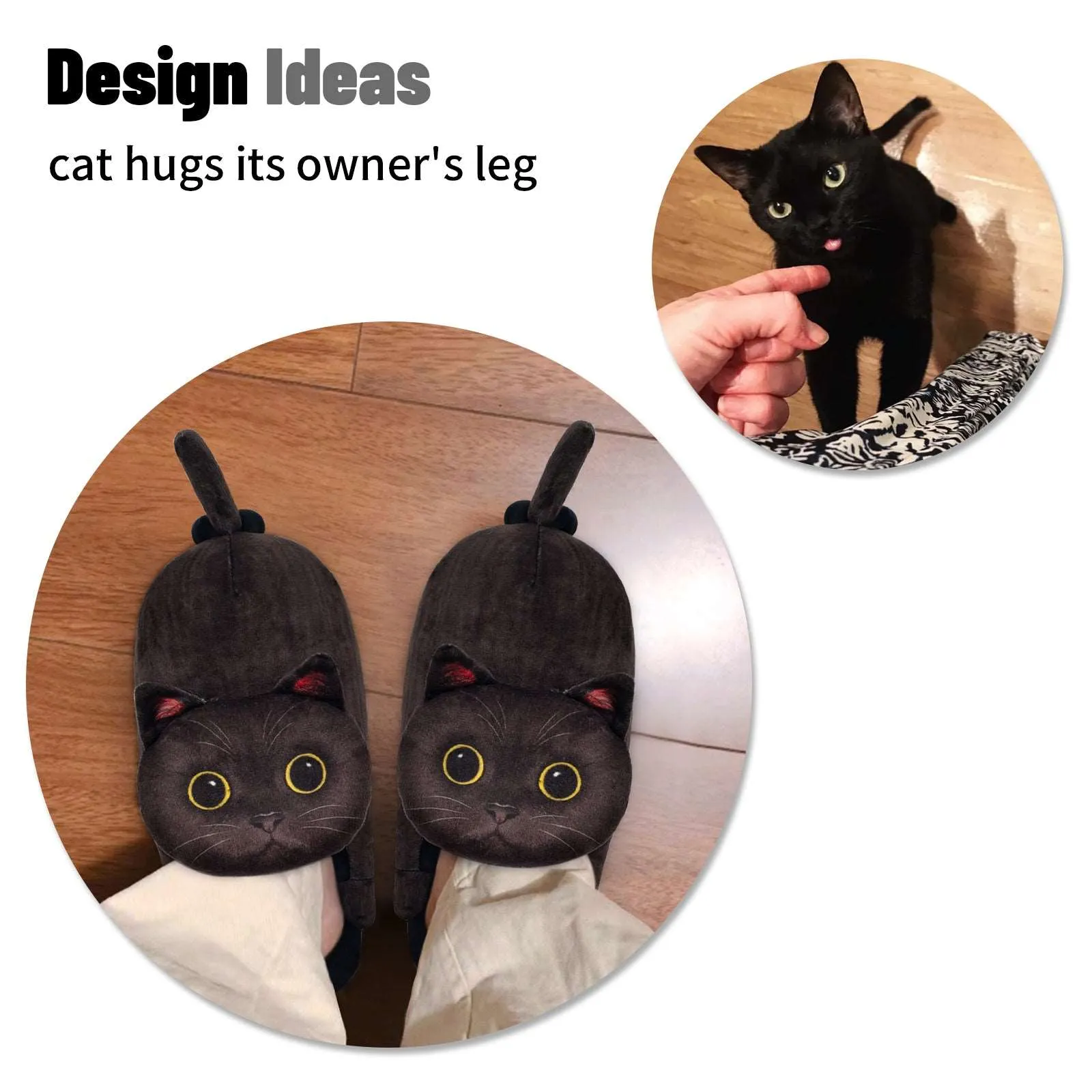 Black cat slippers