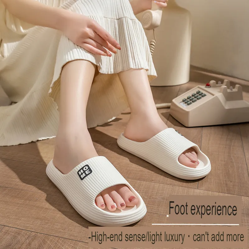 Deodorant thick-soled non-slip summer outerwear for women, soft-soled men's home indoor bathroom bathing eva slippers
