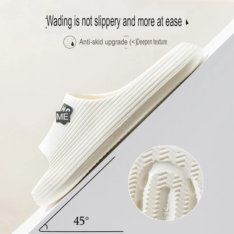 Deodorant thick-soled non-slip summer outerwear for women, soft-soled men's home indoor bathroom bathing eva slippers