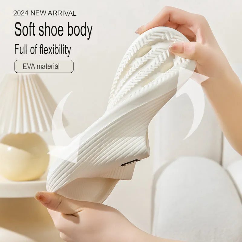Deodorant thick-soled non-slip summer outerwear for women, soft-soled men's home indoor bathroom bathing eva slippers