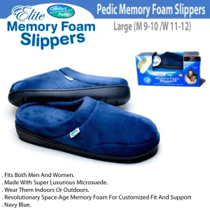 Elite Comfort Pedic Memory Foam Slippers- Large (M 9-10 /W 11-12)