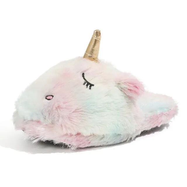 Fuzzy Unicorn Slippers
