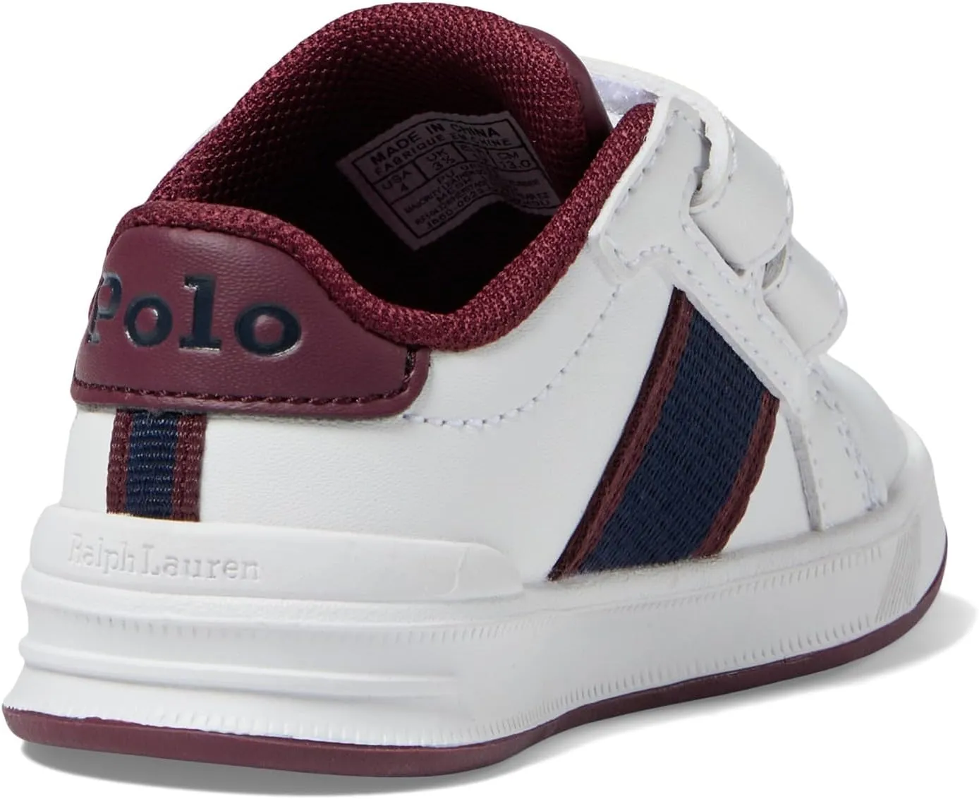 Heritage Court II Bear EZ Polo Ralph Lauren Sneakers, White/Wine