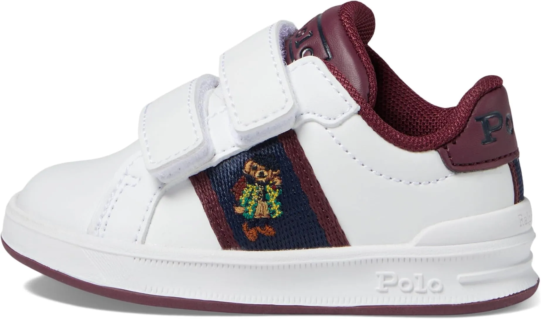 Heritage Court II Bear EZ Polo Ralph Lauren Sneakers, White/Wine