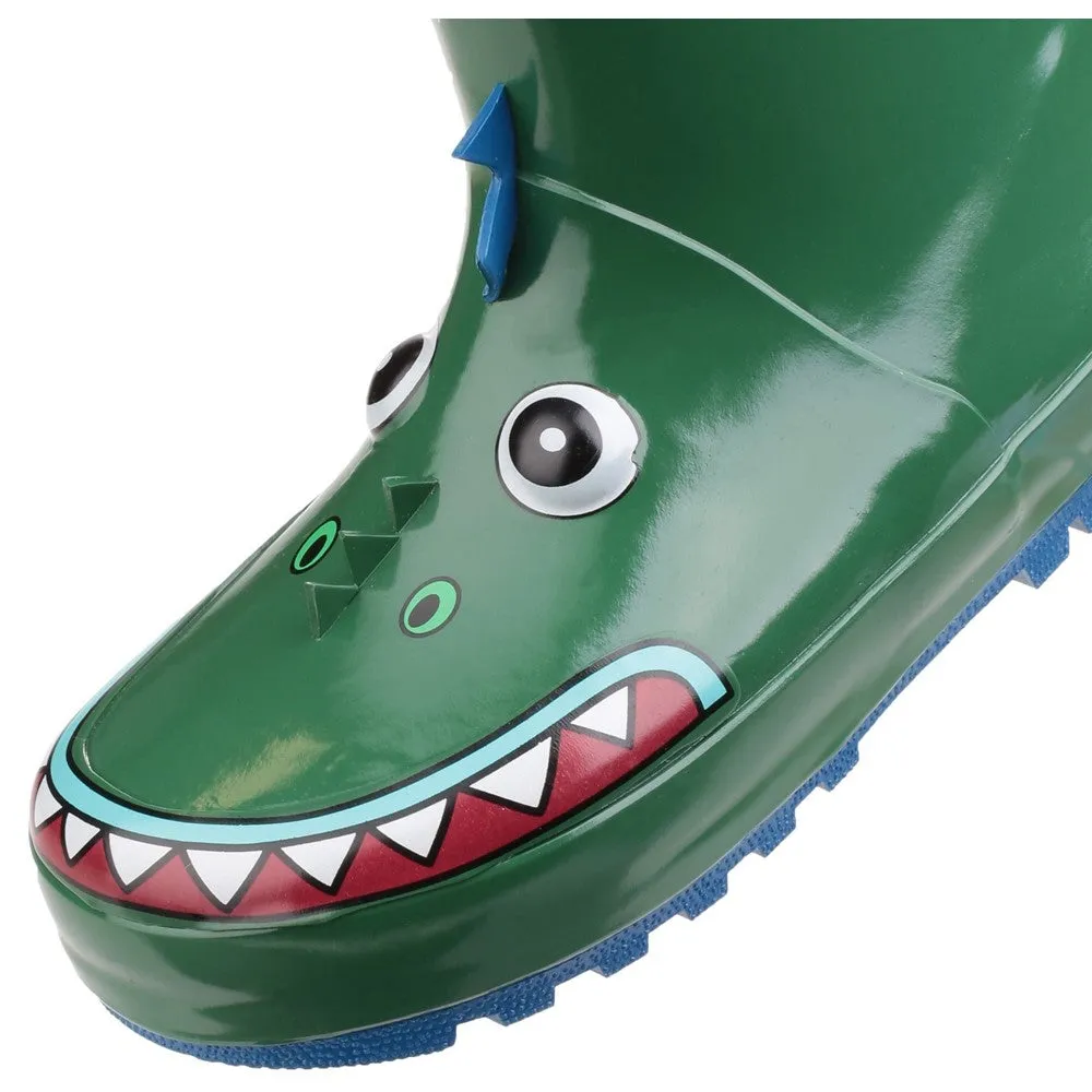 Kids Puddle Waterproof Pull On Boots Crocodile