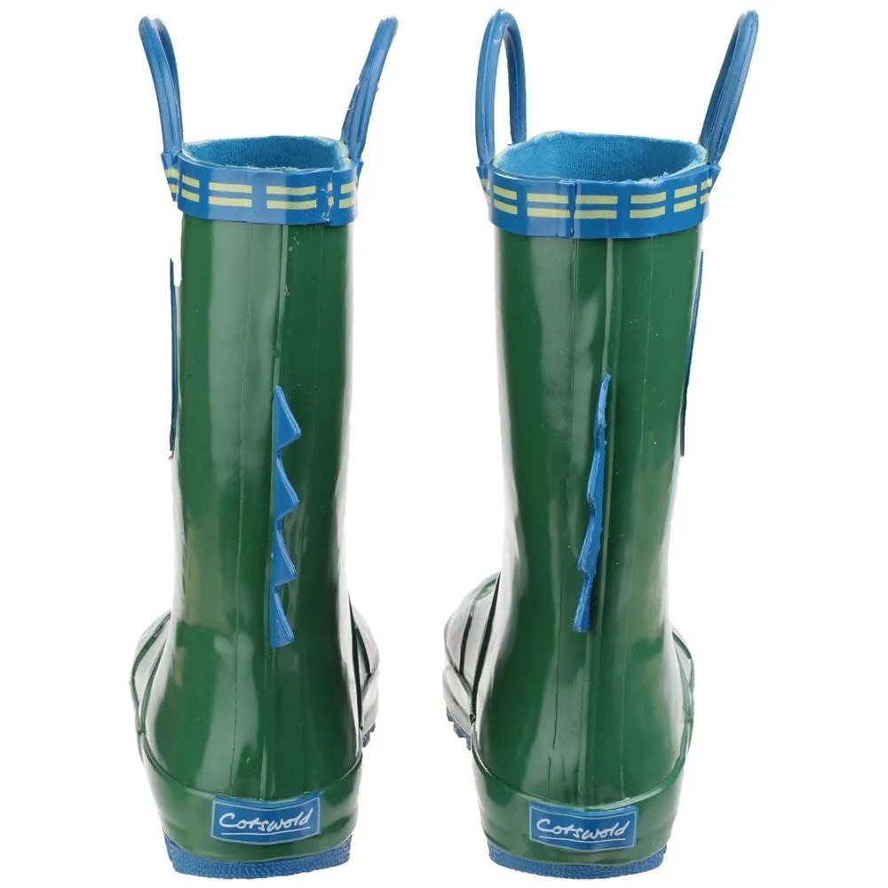 Kids Puddle Waterproof Pull On Boots Crocodile