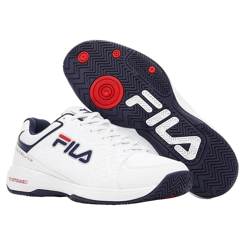Men's Double Bounce 3 Pickleball Shoes White and Fila Navy
