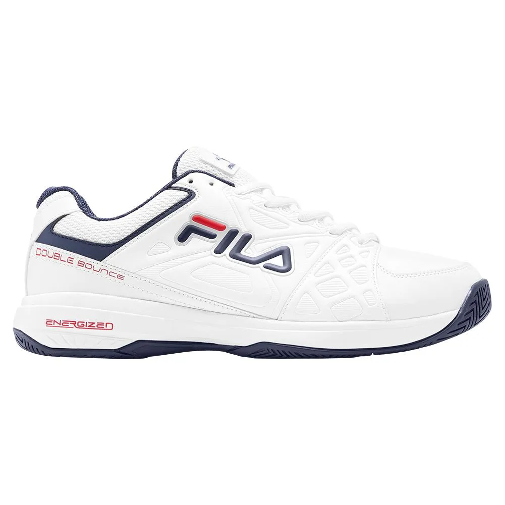 Men's Double Bounce 3 Pickleball Shoes White and Fila Navy
