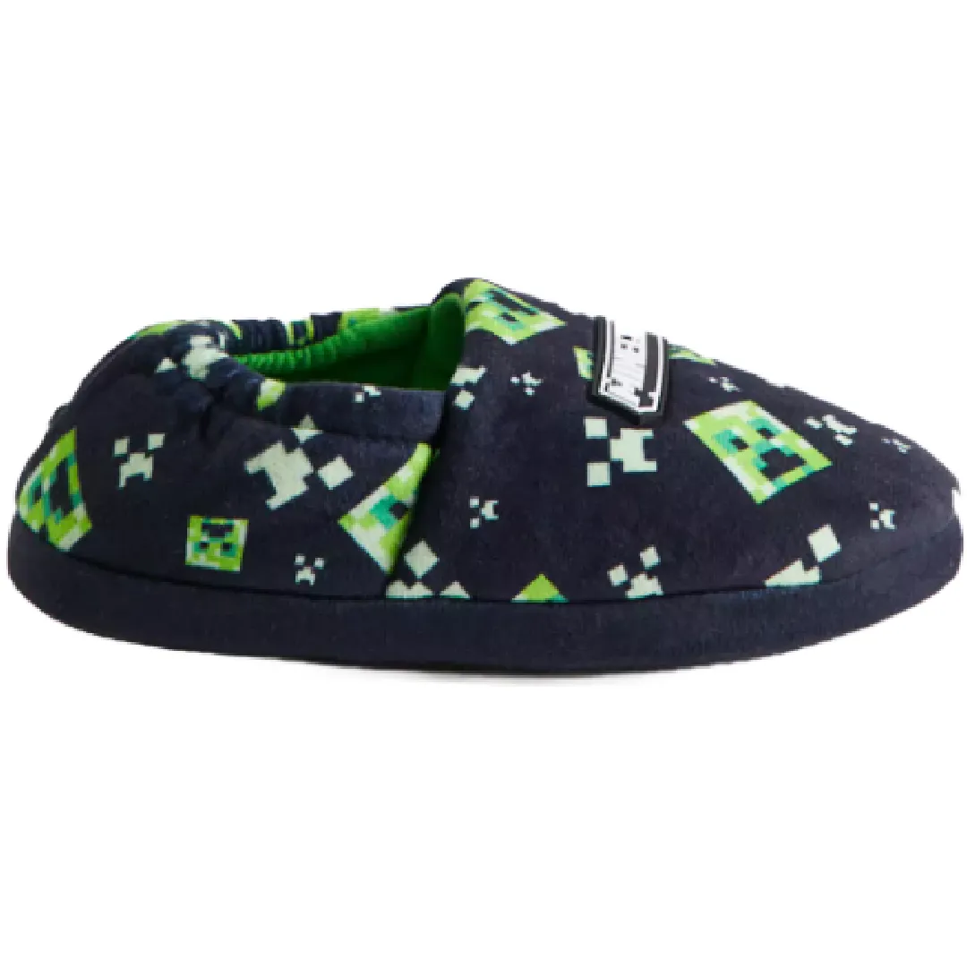 MINECRAFT Black Creeper Slippers