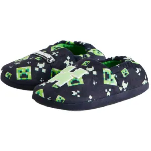 MINECRAFT Black Creeper Slippers