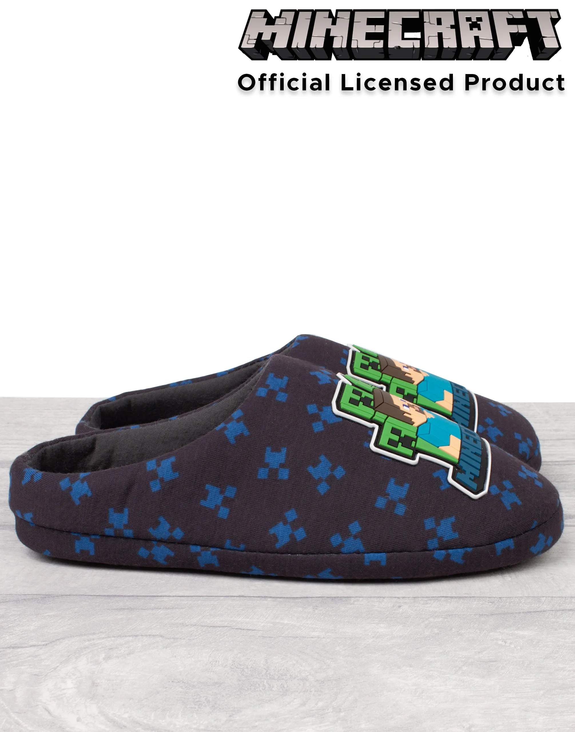 Minecraft Boys Blue Mule Slippers