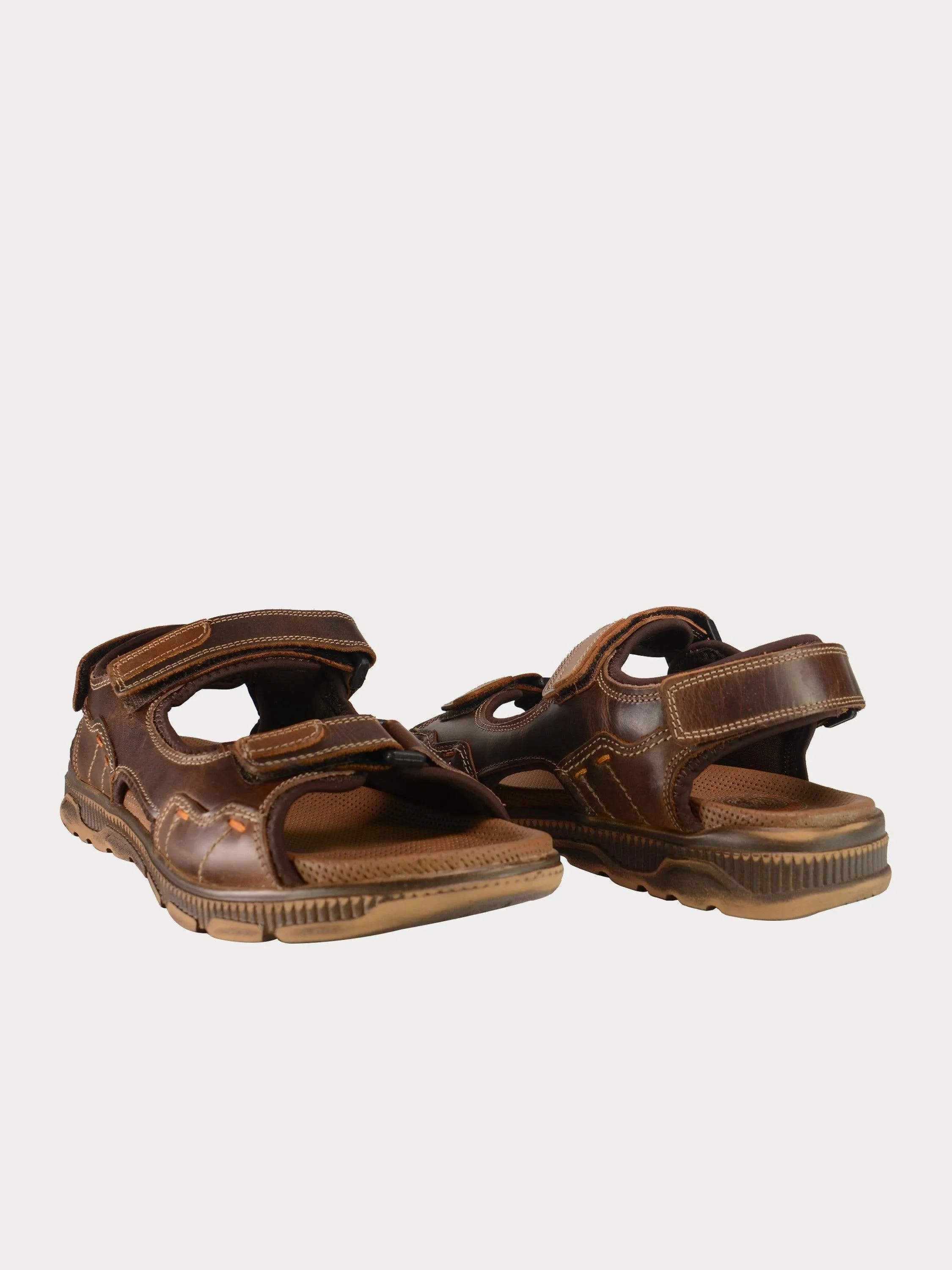 Output Men's Outdoor Sandals in Brown Leather