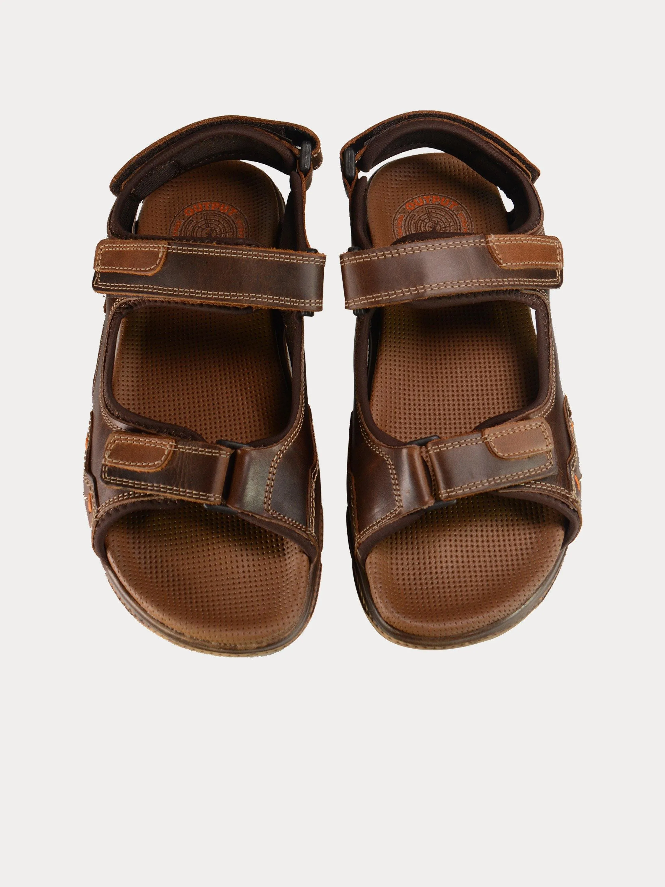 Output Men's Outdoor Sandals in Brown Leather