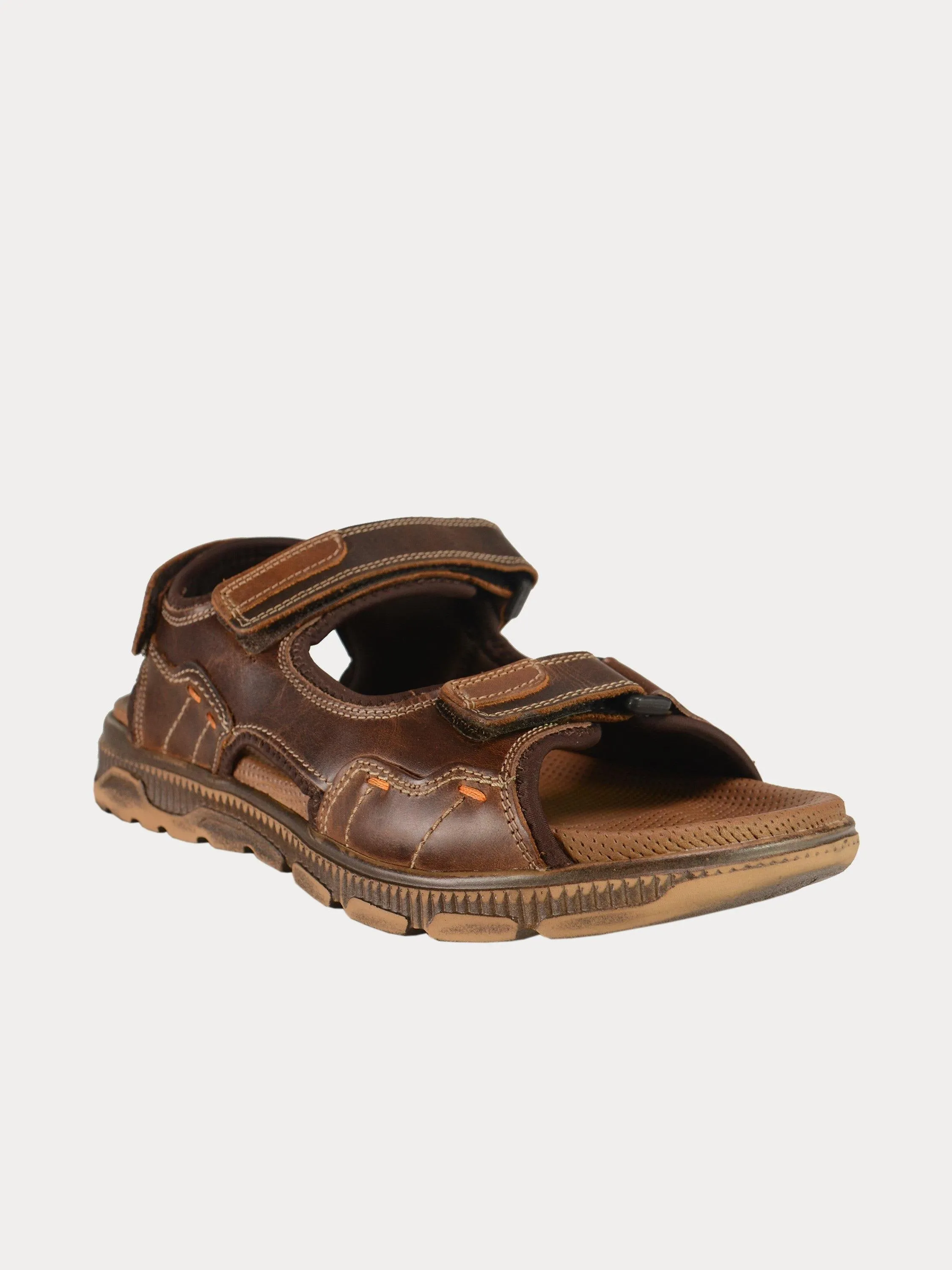 Output Men's Outdoor Sandals in Brown Leather