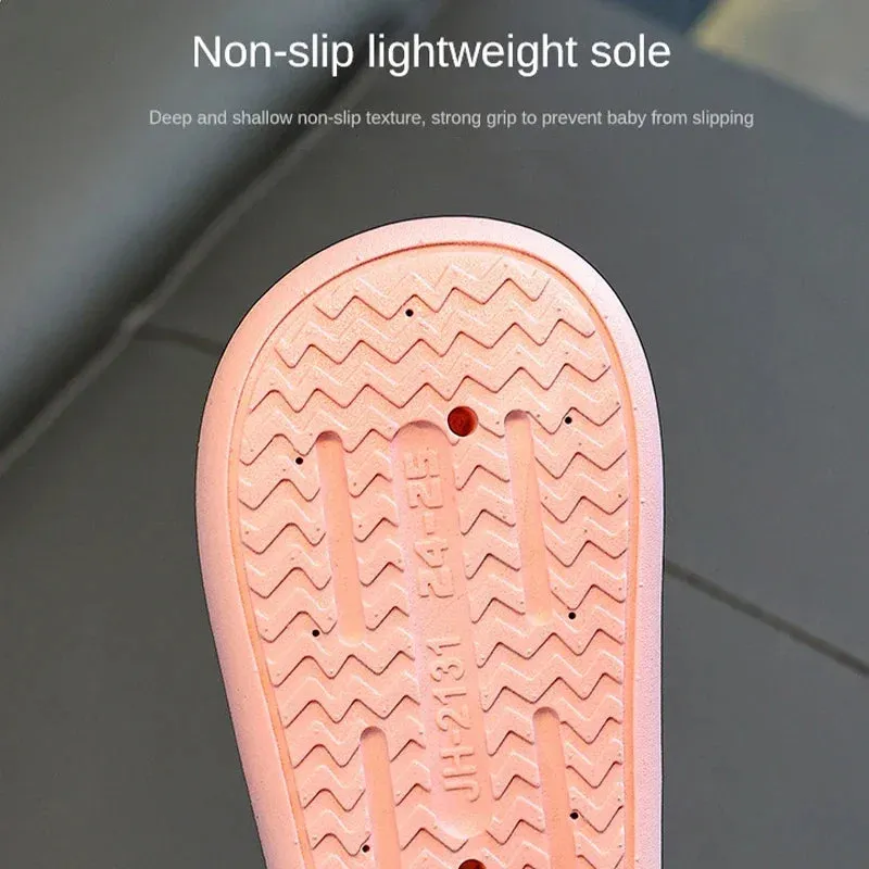 Summer Children Slippers Cartoon Indoor Anti Slip Boys Bathroom Slippers 2-10 Years Old Cute Soft Soled Girls Slippers