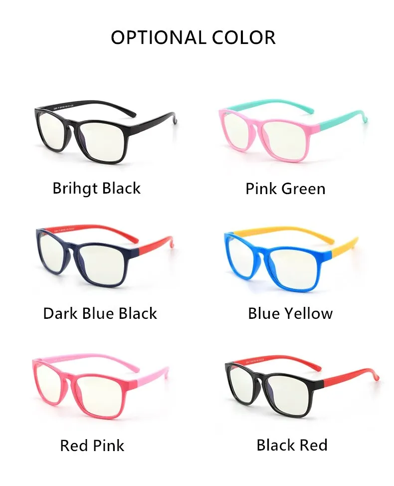 Yimaruili Unisex Children's Full Rim Silicone Frame Eyeglasses F891