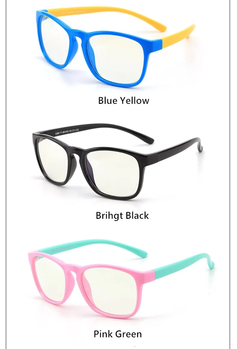 Yimaruili Unisex Children's Full Rim Silicone Frame Eyeglasses F891
