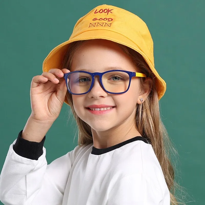 Yimaruili Unisex Children's Full Rim Silicone Frame Eyeglasses F891